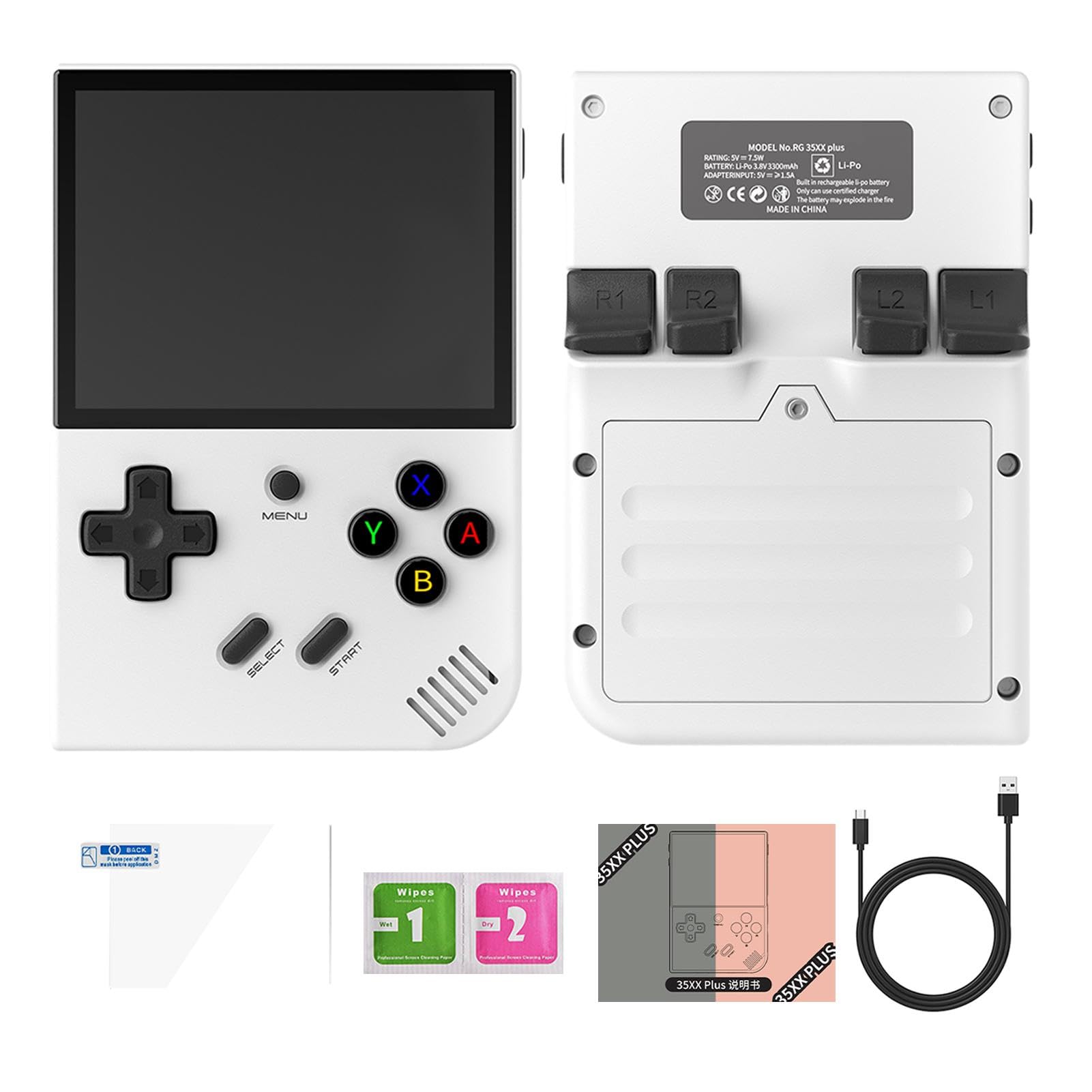 JINGLING Console di portatile retrò, Console di portatile | RG35XX Plus - Console per giochi retrò con schermo IPS da 3,5 pollici - Console per giochi retrò open source ricaricabili, le