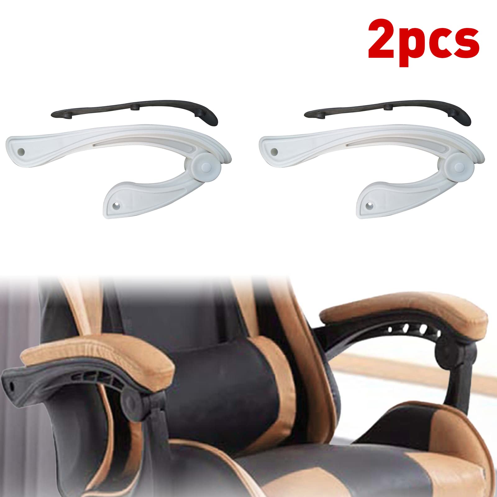 Braccioli Per Sedia Da Ufficio O Gaming | Accessorio Di Ricambio Leggero | Regolabile A 135° | Stile B - Foto 4