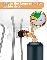 Vista 5 de WADEO Adaptador de recarga de propano con válvula y medidor, llena botellas de 1 lb desde tanque de propano de 20 lb, diseño de codo de 90 grados