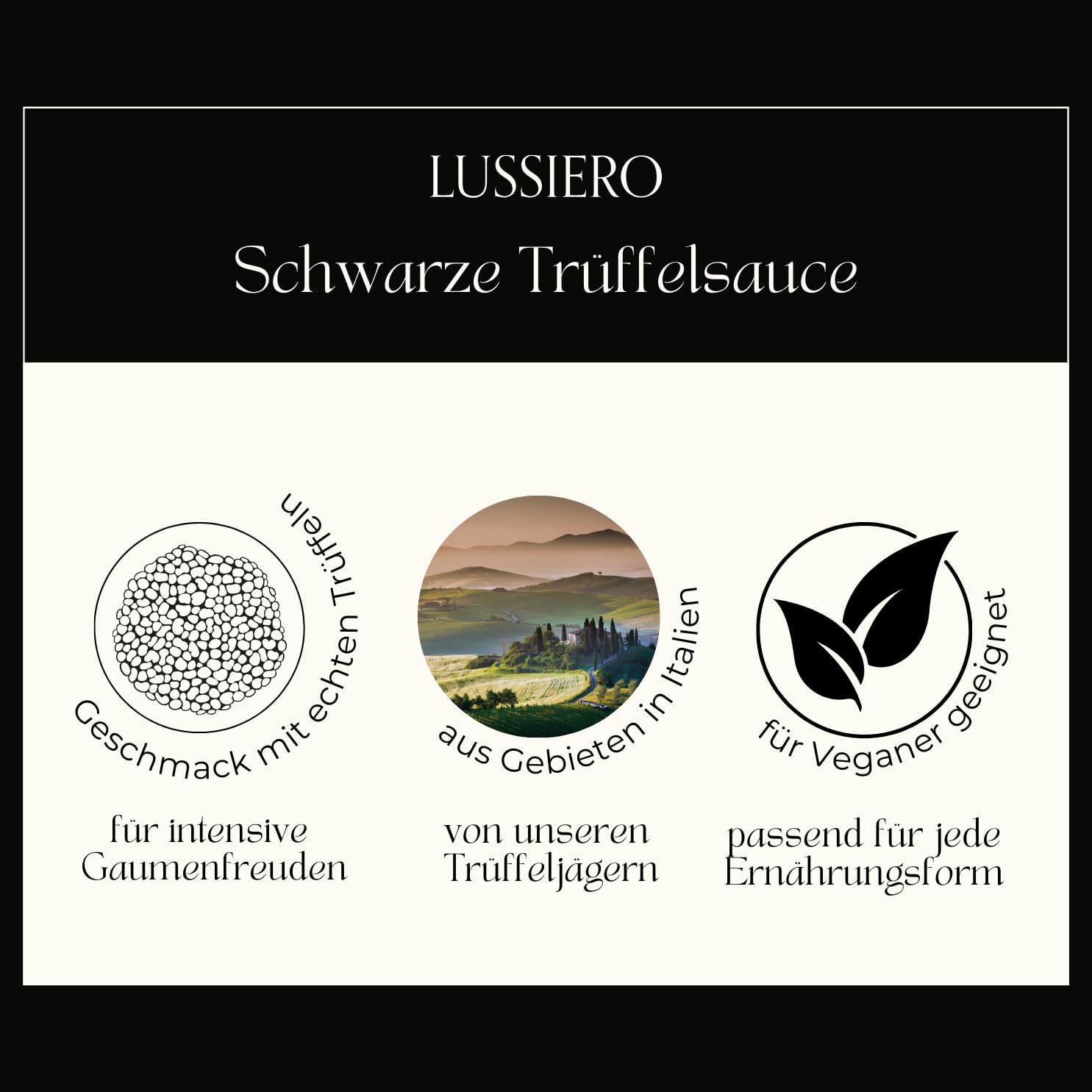 Lussiero Trüffel Sauce Schwarze Sommertrüffel Salsa Tartufata Tapenade Tuber Aestivum 80g