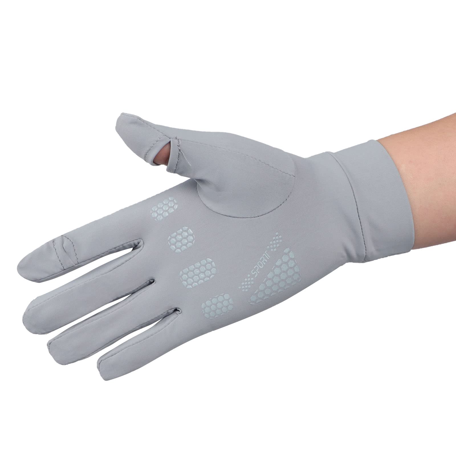 JIAHG Gants De Conduite Homme Été Protection Solaire Antidérapants Demi-Doigts à Écran Tactile Mitaines En Coton Doux Respirant Absorption De La Sueur Pour Cyclisme, Camping, Cueillir - 8