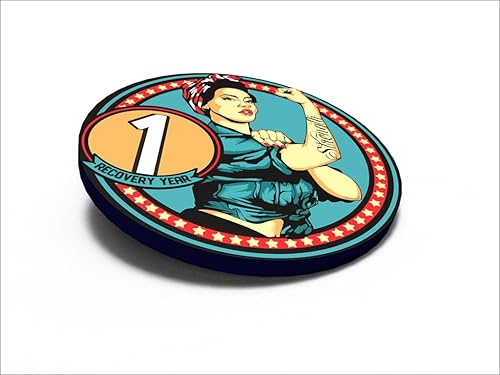 Miniatura 5 de Rosie Recovery AA Medallion Sobriety Chip en años 1-50 (año 2)