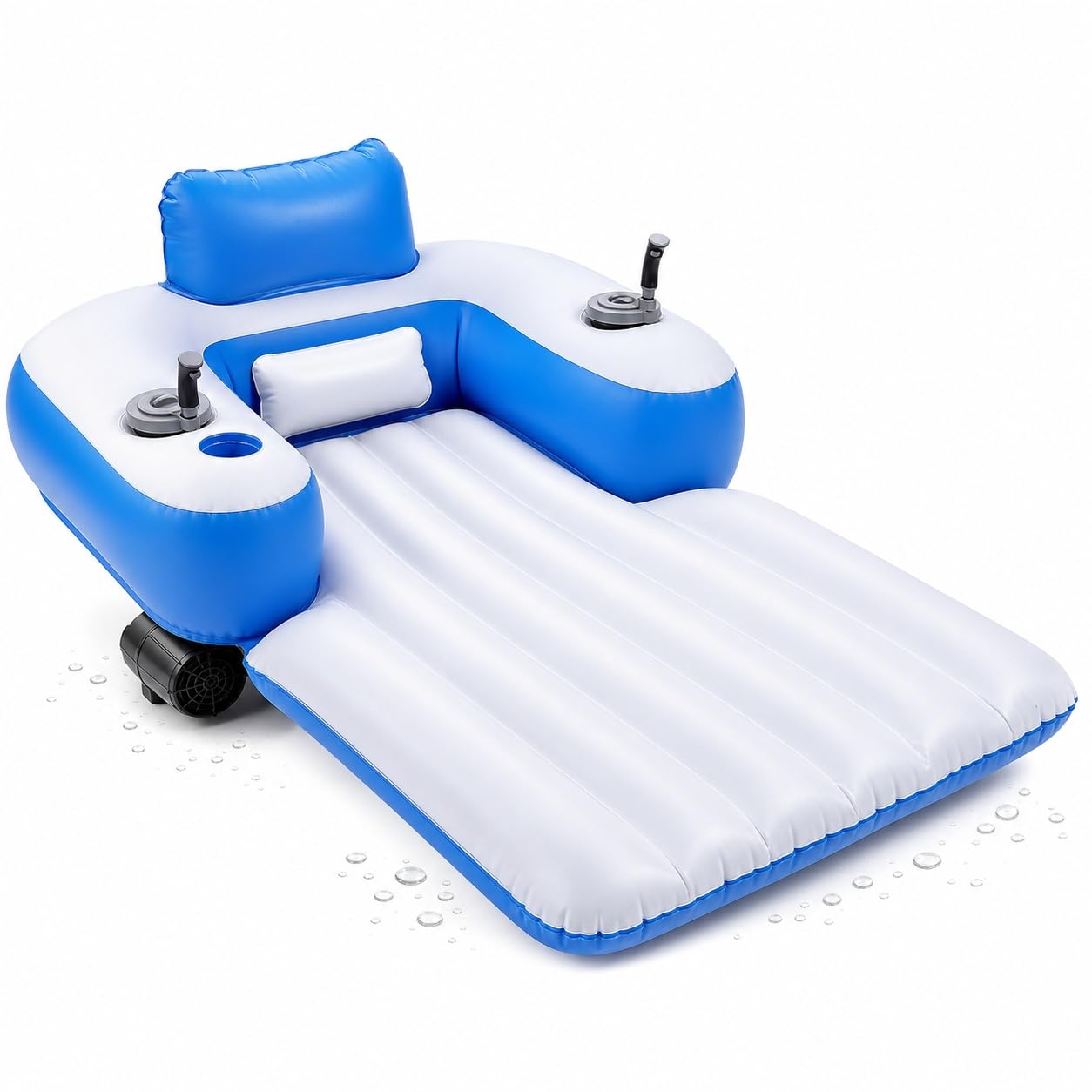 Galleggiante per piscina motorizzato alimentato batteria, fino 220 libbre | Lettino da piscina gonfiabile per adulti a doppio motore, controllo con un solo pulsante, fino a 60 minuti, laghi e feste