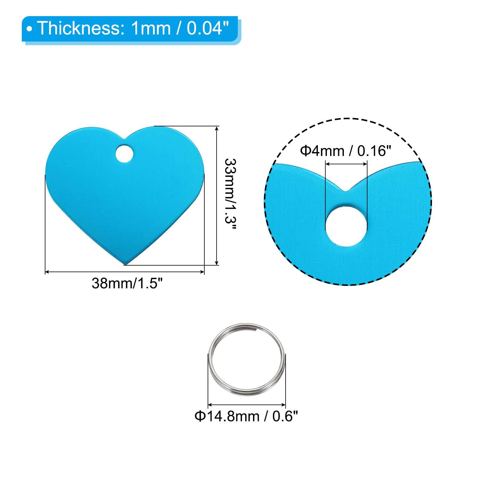 PATIKIL Aluminum Stamping Blanks 1.3 x 1.5 Inch - Image 2