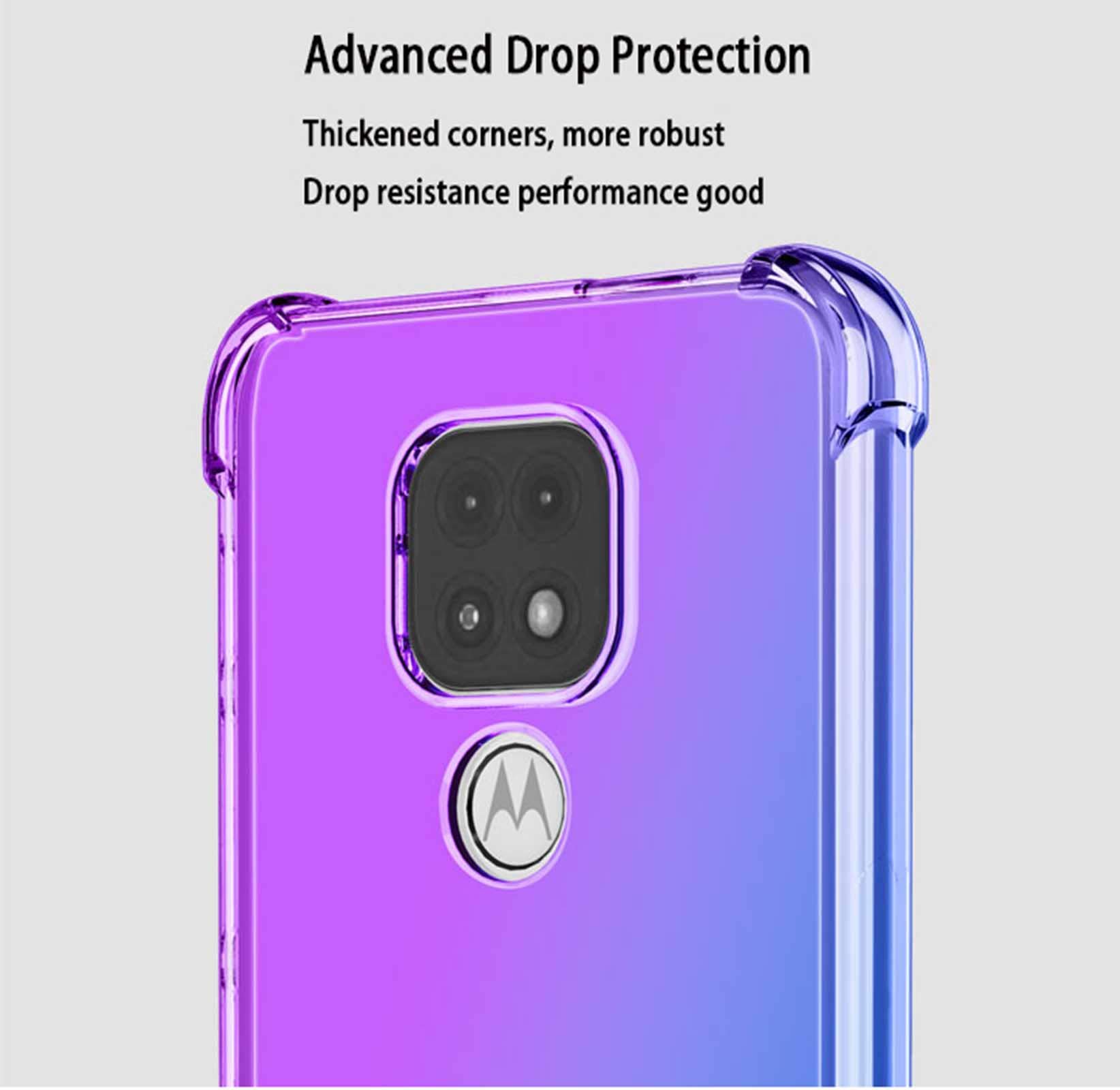 Cover Per Motorola Moto E7 Plus / Moto G9 Play | Custodia In TPU Gradiente Rosa/Viola | Morbida E Antiurto Con Angoli Rinforzati