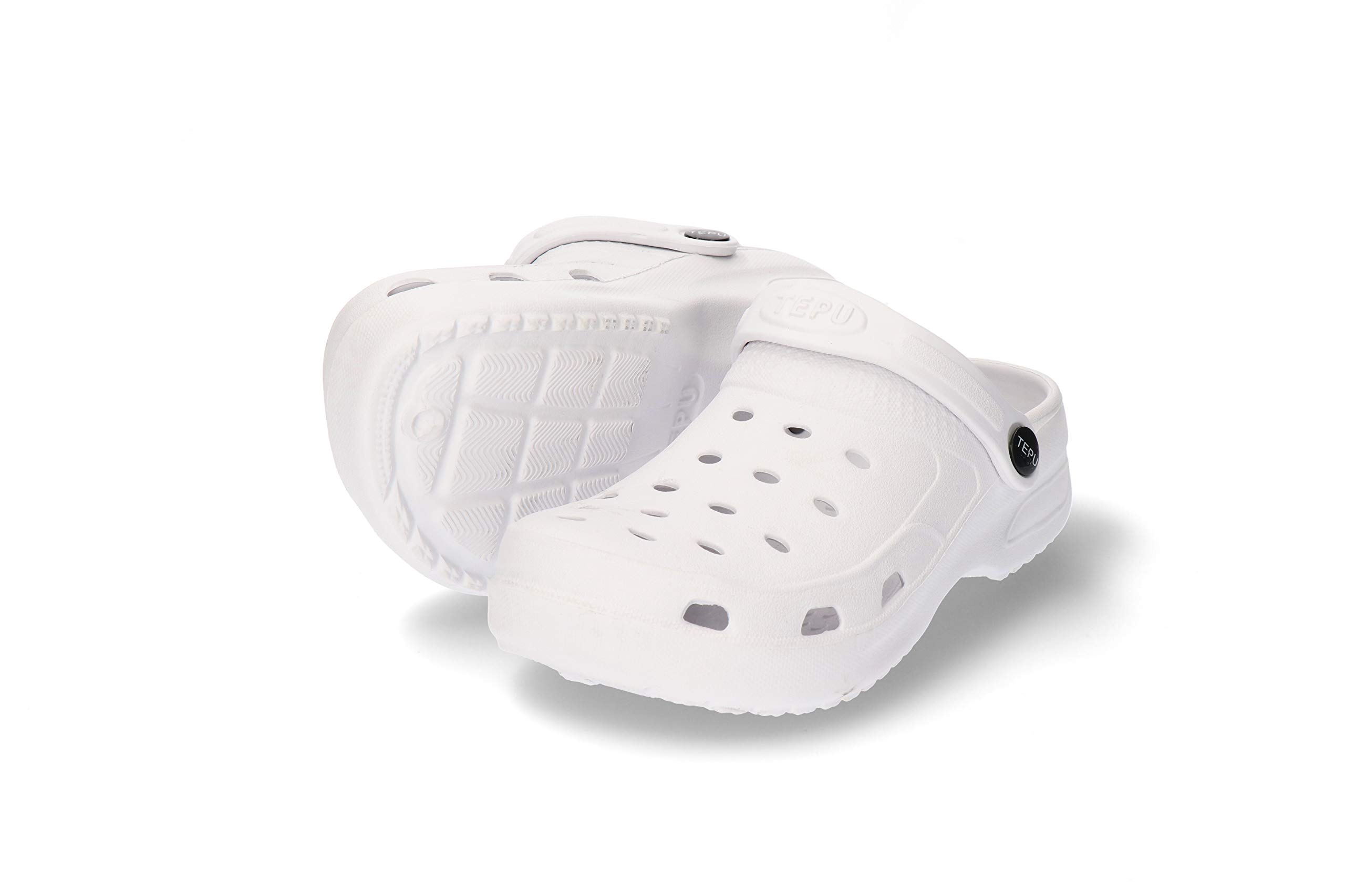 TEPU Sabots pour Femme Blanches Sanitaire | Confort Design et Qualité | Blanc, 36