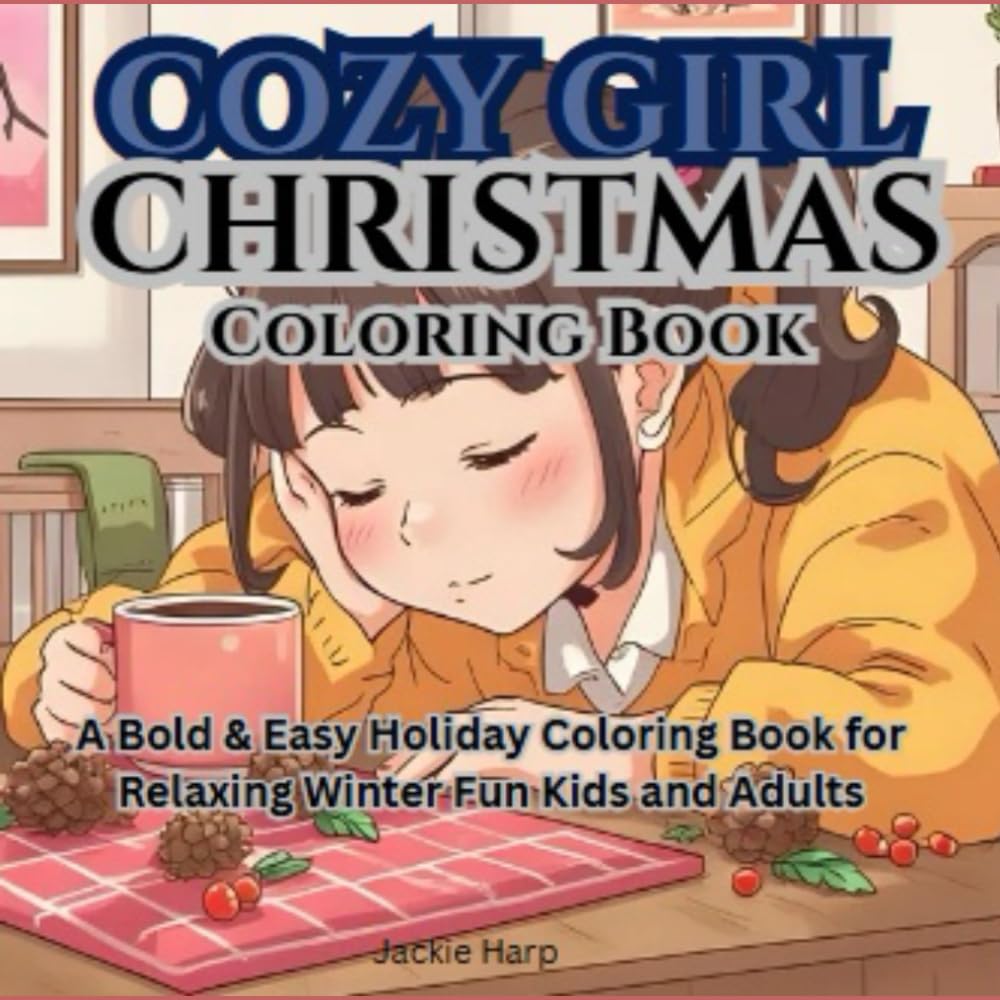Cozy Girl Christmas: A Bold & Easy Holiday Coloring Book for Relaxing Winter Fun Kids and Adults