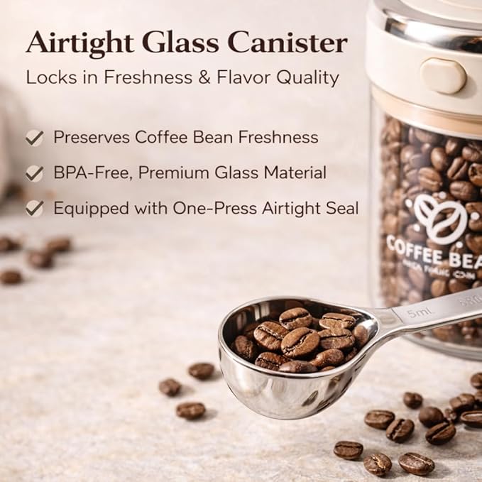 Set de 2 Frascos de Vidrio Herméticos para Café con Válvula CO2 miniatura 4