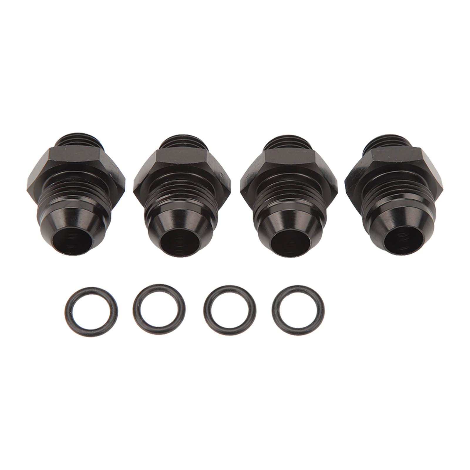 YSIL 6AN ORB a 6AN maschio Flare O-ring BOSS pompa carburante adattatore raccordo in lega di alluminio connettore nero anodizzato superficie 4 pezzi