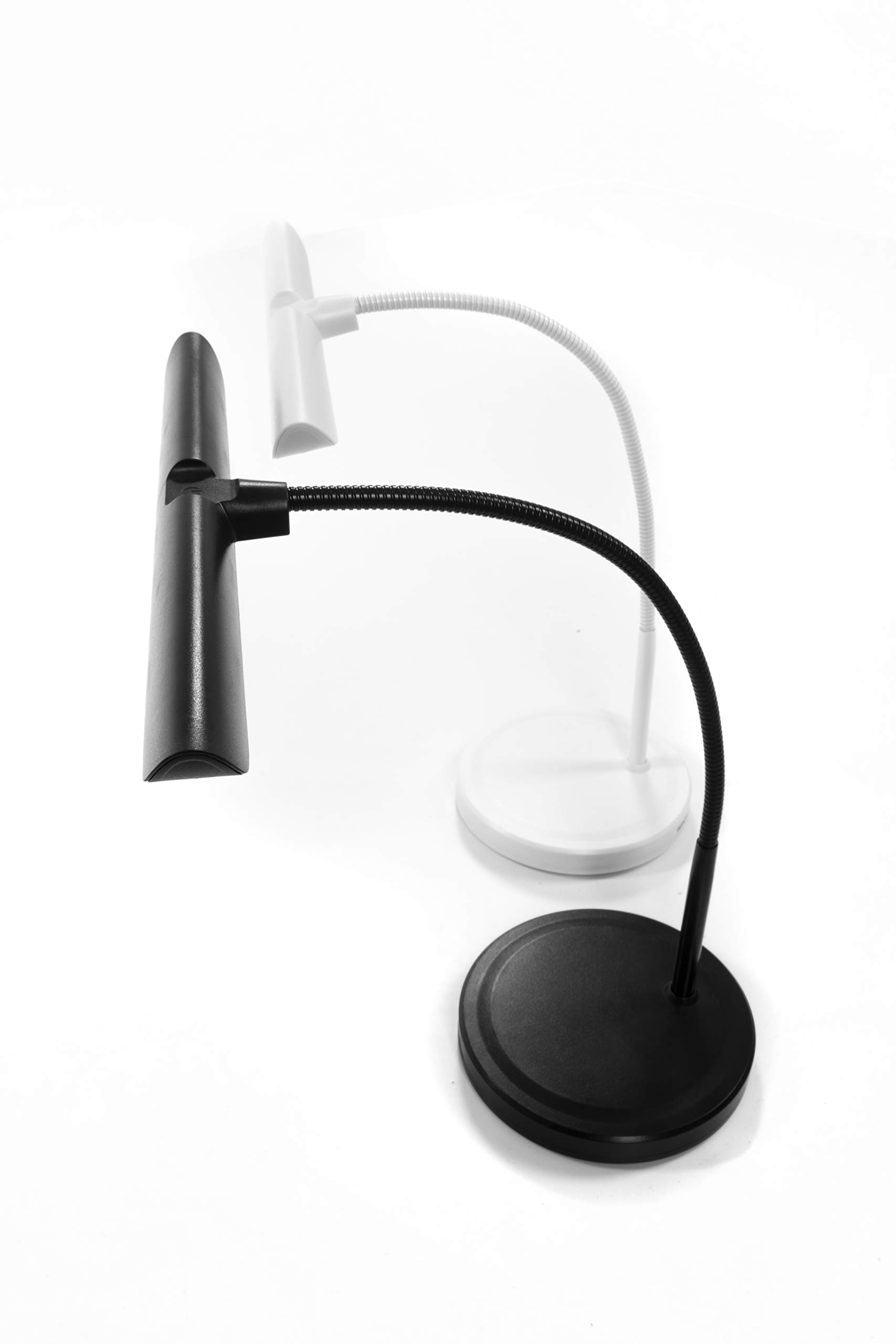 Pianolampe - Weiß - 18 LED warm-weiß - Flexibler Schwanenhals - USB Slot - Kapazitiver Einschalter