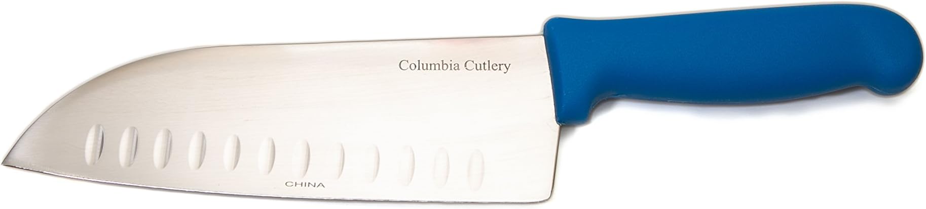7.5" Columbia Cutlery Santoku Knife - Blue Handle OVERSTOCK SALE!!