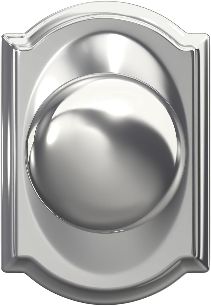Plymouth Knob with Camelot Trim Non-Turning Lock, Bright Chrome (F170 PLY 625 CAM)