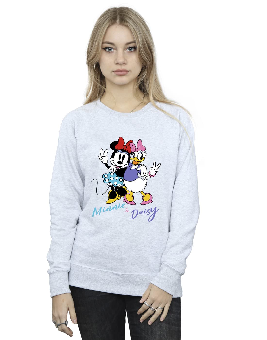 Disney Women's Minnie Mouse And Daisy Sweatshirt Sport Grey X-Large