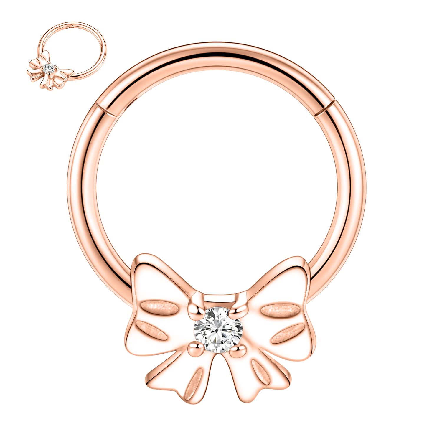 hengkaixuan Unique Animal Shape Septum Nose Ring Septum Jewellery 16G Daith Earrings Surgical Steel Nose Hoop Septum Clicker Conch Piercing Jewellery Rook Helix Tragus Cartilage Lobe Hoop Earring — view 9