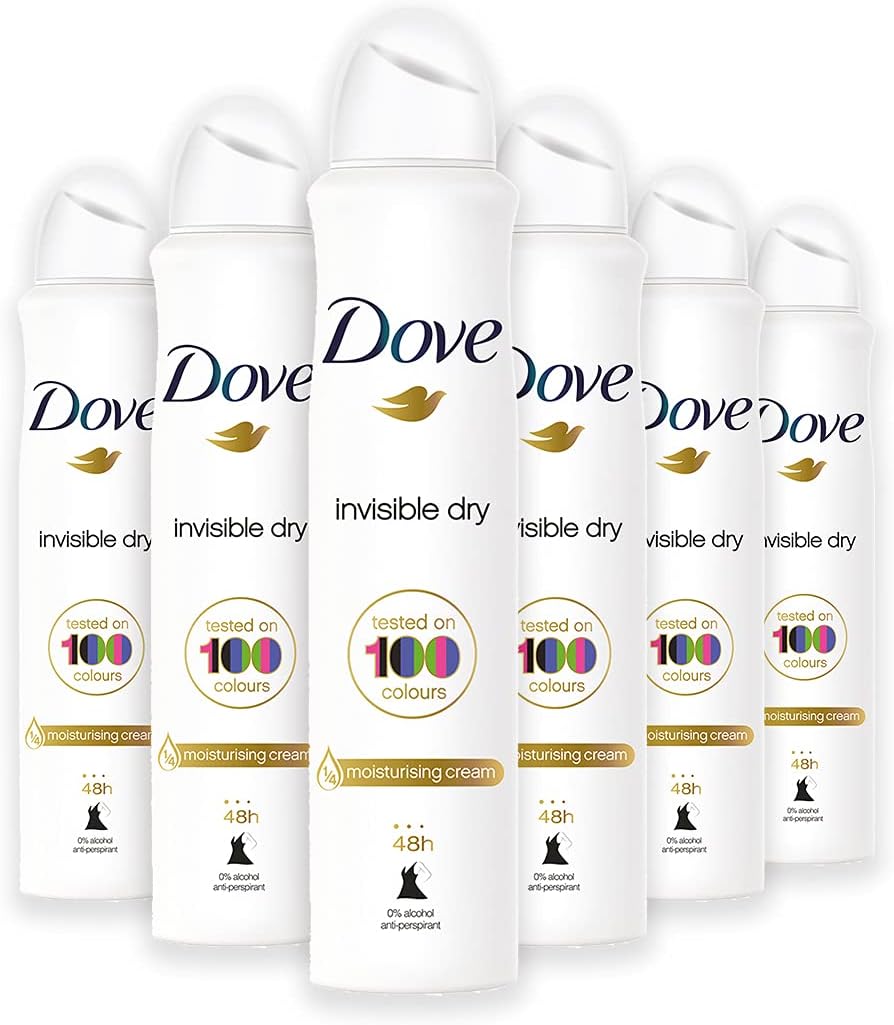Invisible Dry Compressed Strong Antiperspirant Aerosol Spray, Anti-Sweat Deodorant For Men And Women For A Cool, Fresh And Clean Fragrance 48 Hour Protection, Bulk Pack (6 x 250ml)