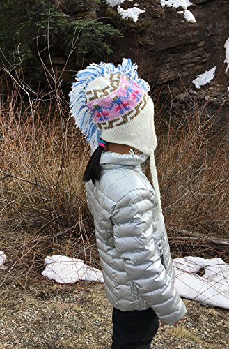 LL Kids Mohawk Hat Knit Fun Winter Beanie Skull Lined Fringe Warm Boys Girls2