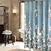 Uphome Beautiful White Cherry Blossom Bathroom Shower Curtain - Blue Waterproof Polyester Fabric Decorative Bath Curtain Designs (72"W x 78"H)
