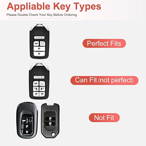 Miniatura 2 de Funda para llavero Honda con llavero, funda de TPU suave para llave de Honda Accord Civic CRV Pilot Odyssey Smart Key Holder