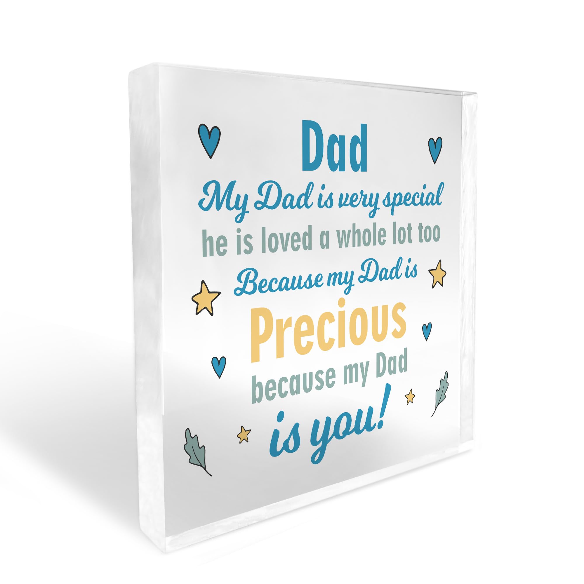 Red Ocean Dad Gifts For Birthday Christmas Acrylic Block Dad Gifts From Daughter Son Thank You Gift For Him Dad