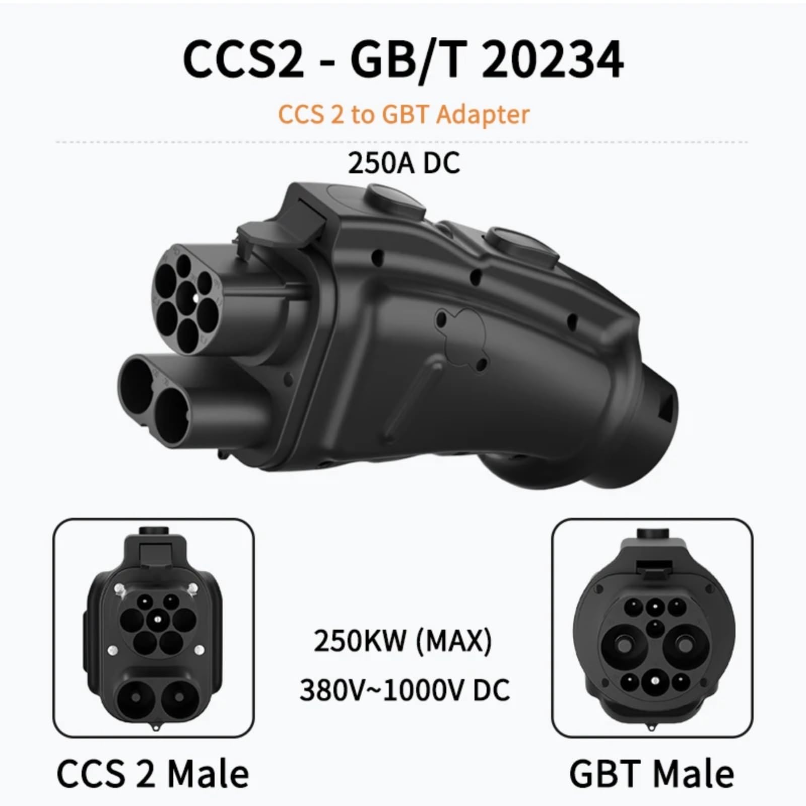S2 to GBT250A Chademo to S1150A GBT to DC EV Ladegerät Auto Adapter(GBT to; S2; 250A)