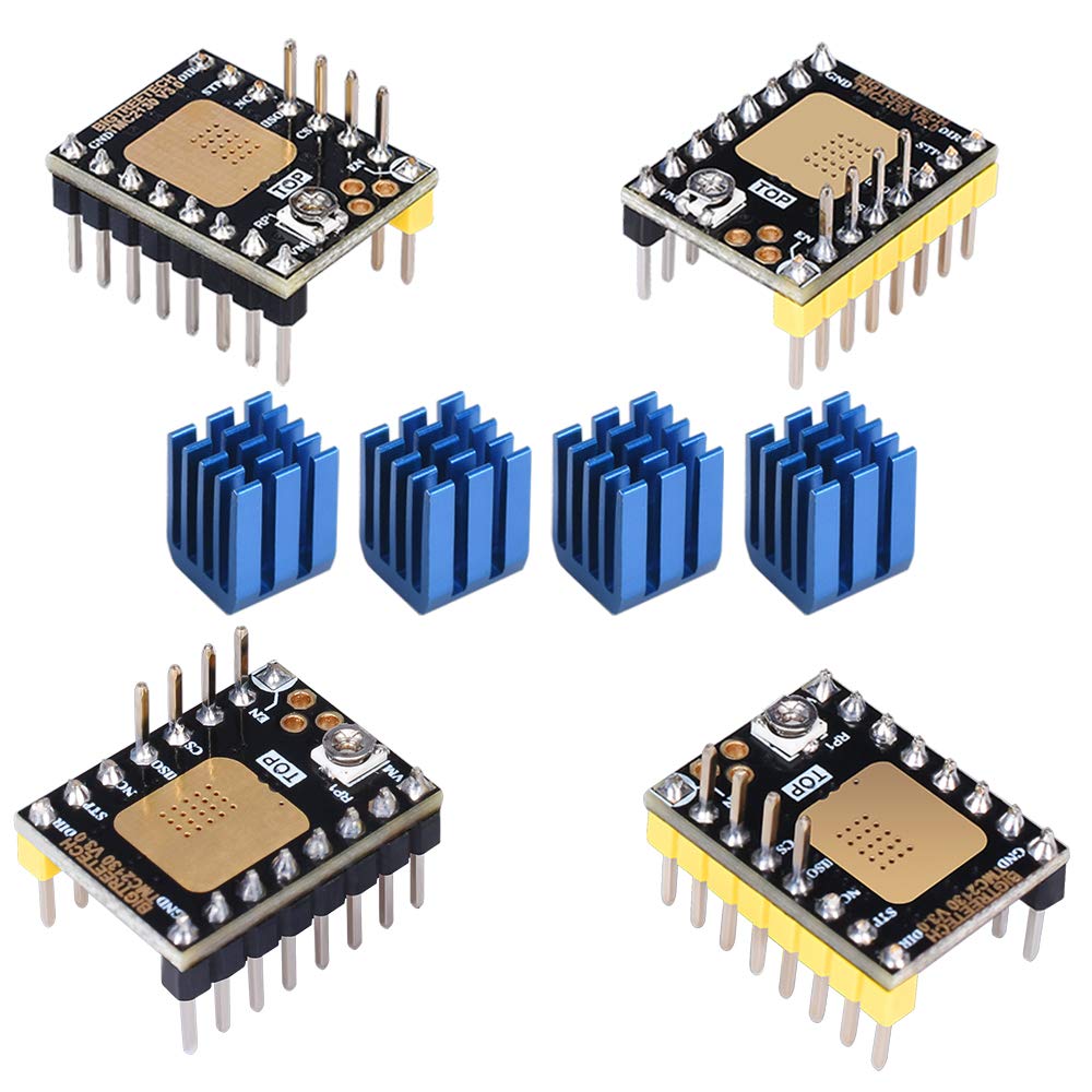 KINGPRINTTMC2130 V3.0 Stepper Motor StepStick Mute Silent Driver with Heatsink for 3D Printer Control Board 4 Packs (DIY)