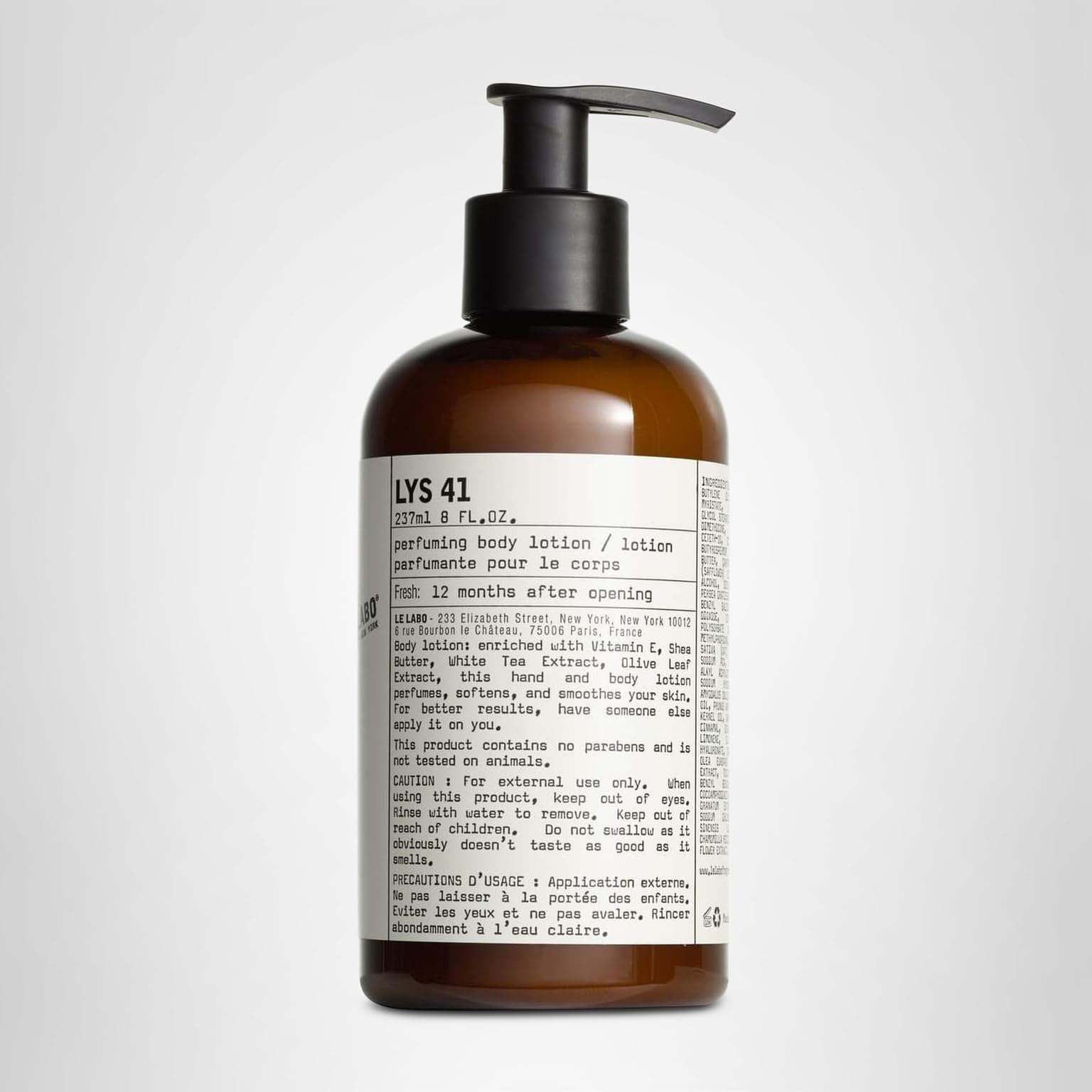 LE LABO LYS 41 ボディローション 237ml Amazon.com : Lys 41 Body Lotion with Perfuming 8 oz. by Le Labo