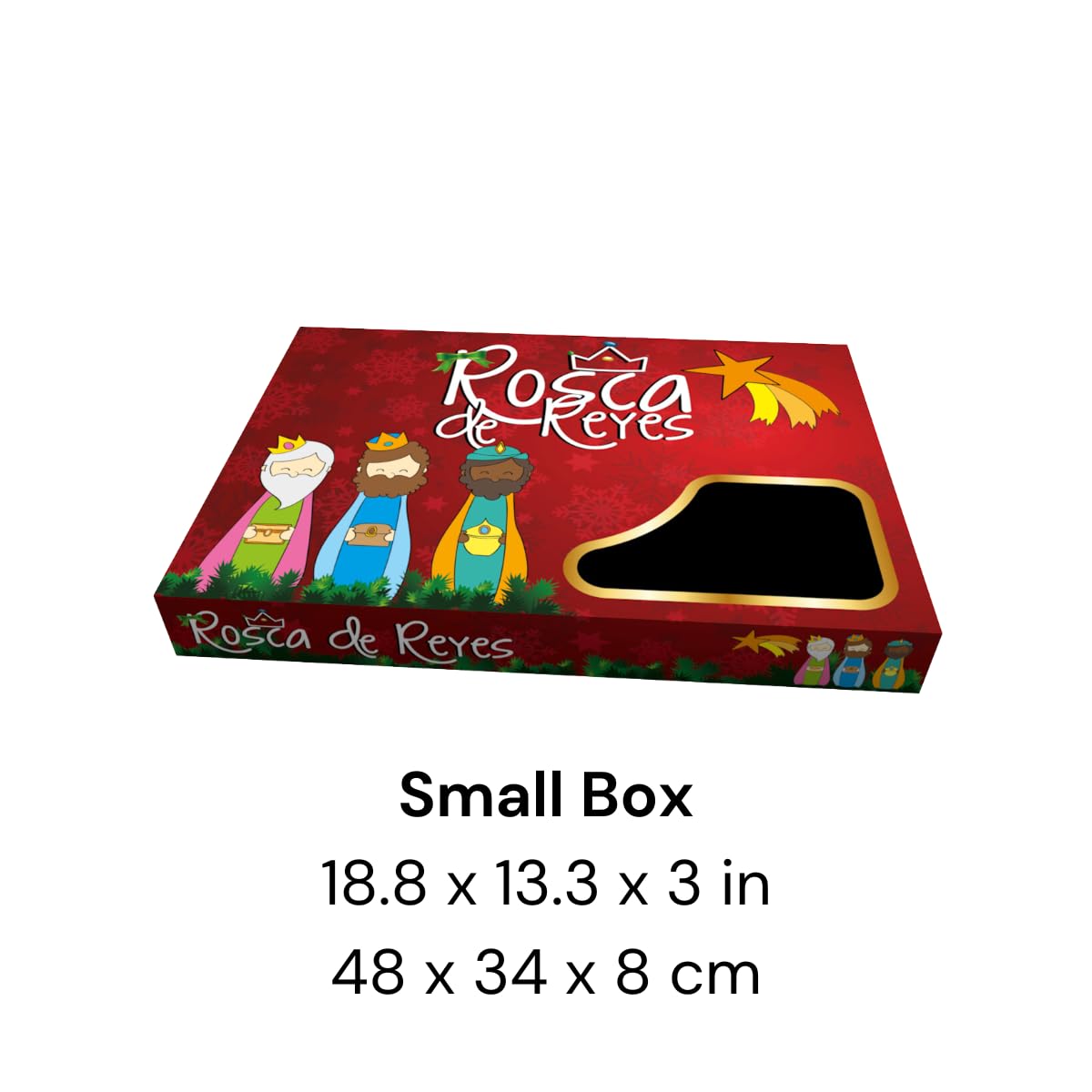 LA TIENDITA ESSENTIALS 50 SMALL Rosca de Reyes Boxes (lid+base) 18.8 x 13.3 x 3 in (27.56 lb)