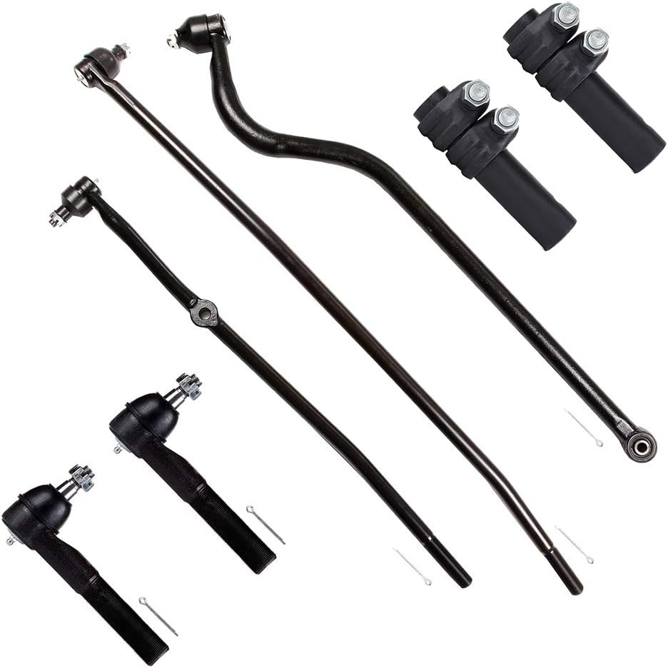 SCITOO 7-PC SET Front Suspension Tie Rod Kit - Fit For Dodge Ram 1500 4WD For Dodge Ram 2500 4WD For Dodge Ram 1500 4WD Inner & Outer Tie Rod End Tie Rod Adjusting Sleeve Front Track Bar