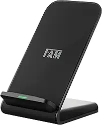 Carregador por Indução 15W FCA-QW18 FAM – Carregador Sem Fio Rápido para iPhone, Samsung, Android e Outros Dispositivos com Tecnologia Qi – Base Compacta e Eficiente