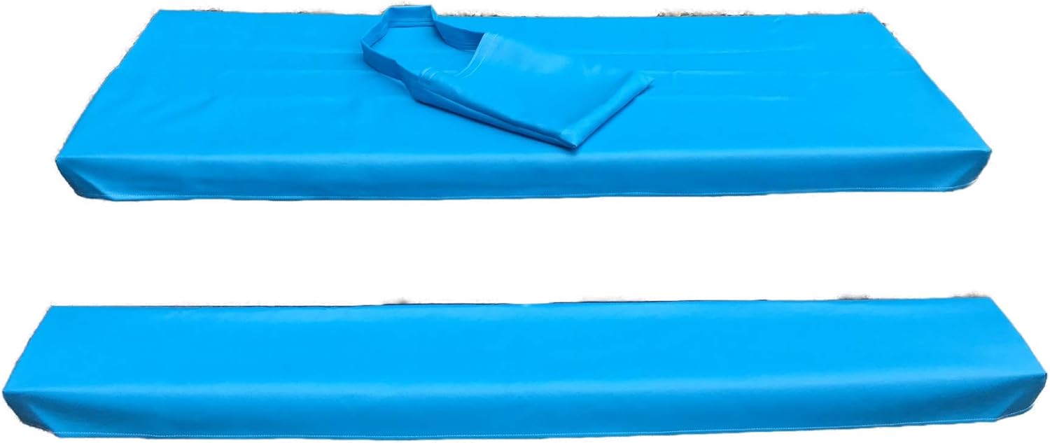 Table Gloves- Worlds Finest, Most Heavy Duty, Fitted Marine Grade Vinyl Picnic Table Cover Sets- Hand Made in The U.S.A. - Great for Camping or Full Time RV Living (8ft, Aqua Blue)