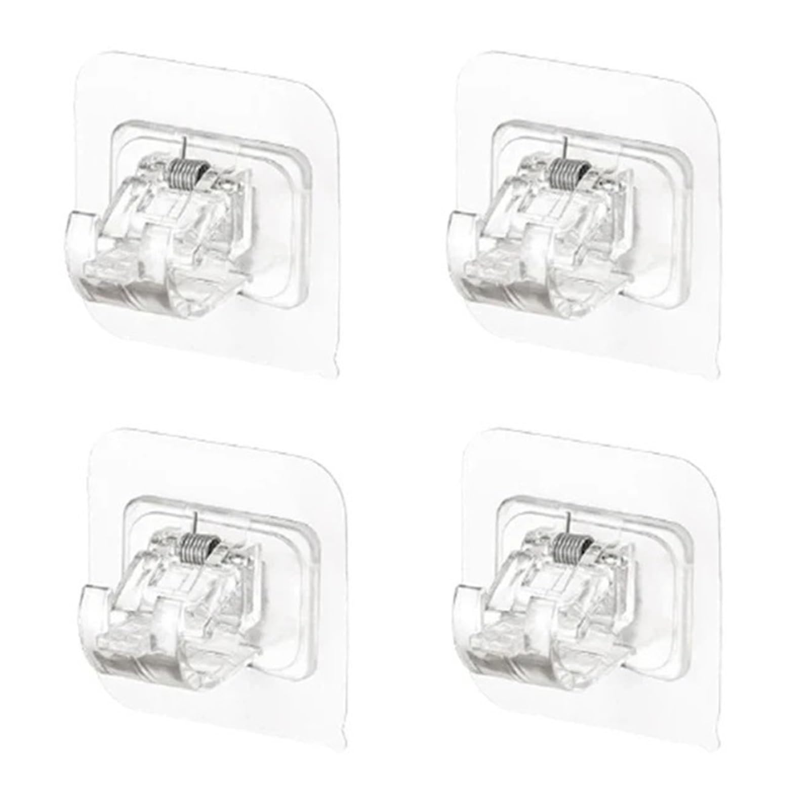 Hooks Clips for Drapes, Curtain Rod Bracket 12Pcs Self Adhesive Hooks Punch-Free Clip Hook Shower Hanging Holder