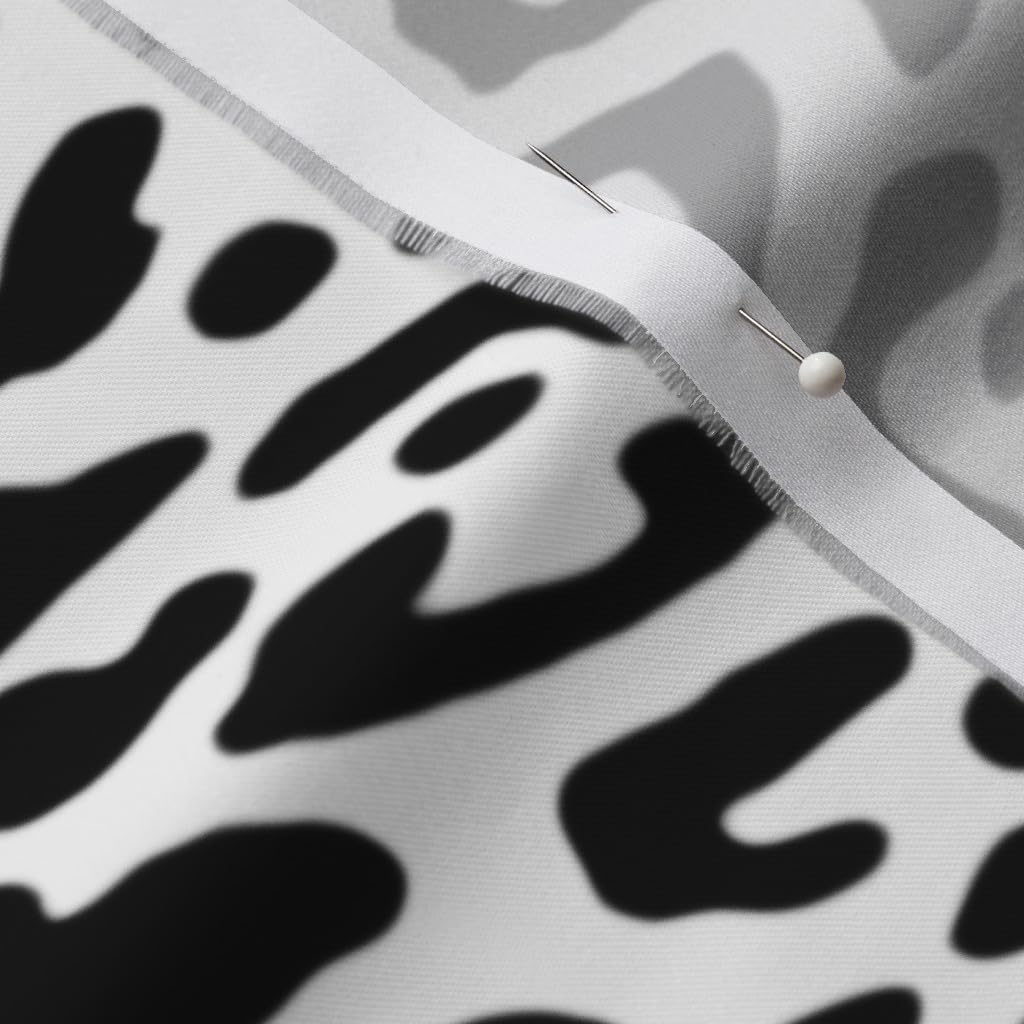 Spoonflower Fabric - Leopard Black White Cheetah Animal Print Spots Punk Printed on Organic Cotton Sateen Fabric by The Yard - Sewing Quilting Apparel Home Decor