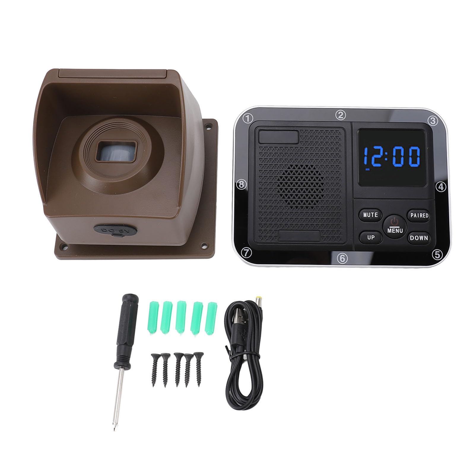Alarma Solar para la Entrada, Detectores de Movimiento Impermeables de Largo Alcance para Uso Doméstico y Exterior, de Alarma Exterior con Energía Solar