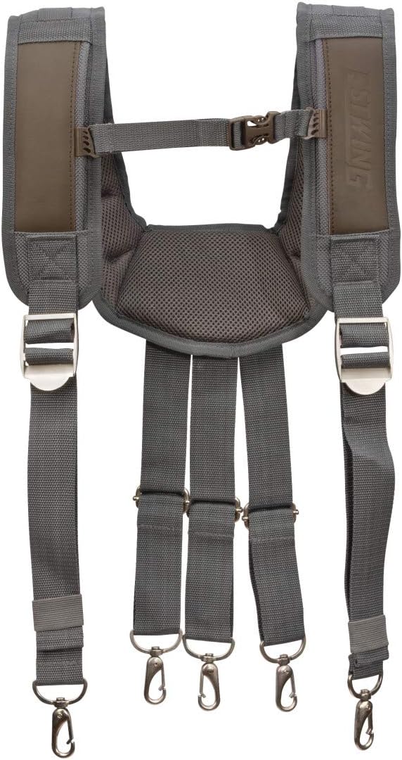 Estwing Cooling Mesh Padded Tool Belt Suspenders, Durable, Steel Hardware, Chest Strap, Adjustable