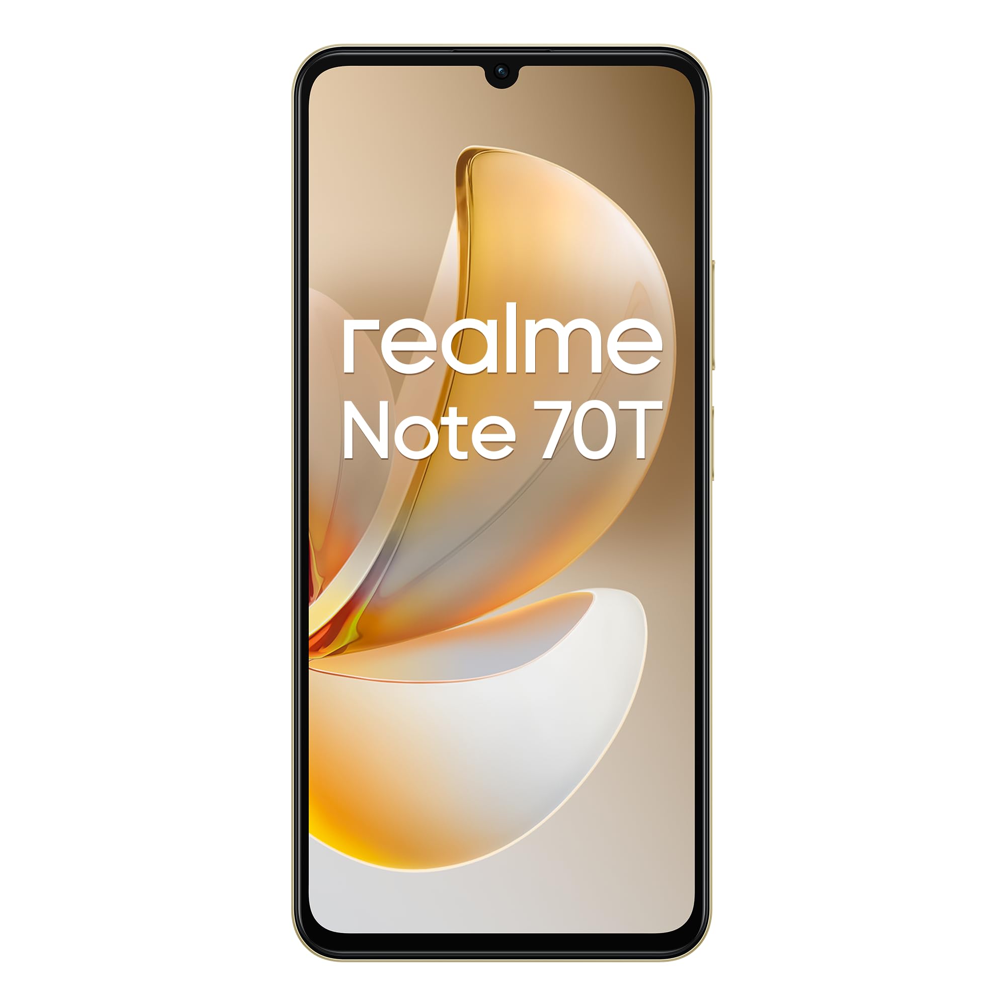 realme Smartphone Note 70T,4+128GB, Batería De 6000mAh, Diseño Ultrafino de 7,94 mm, IP54 Protección ArmorShell, Next AI, Sin Cargador, Oro