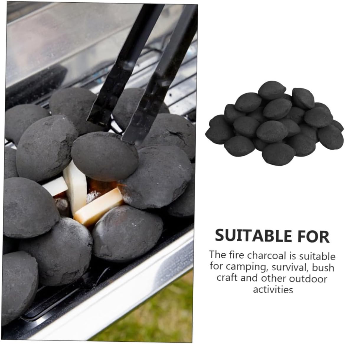 Natural Charcoal for Outdoor Grilling 1 Pack Hardwood Charcoal for Camping and Picnics Smokeless Long Burning and Household Use