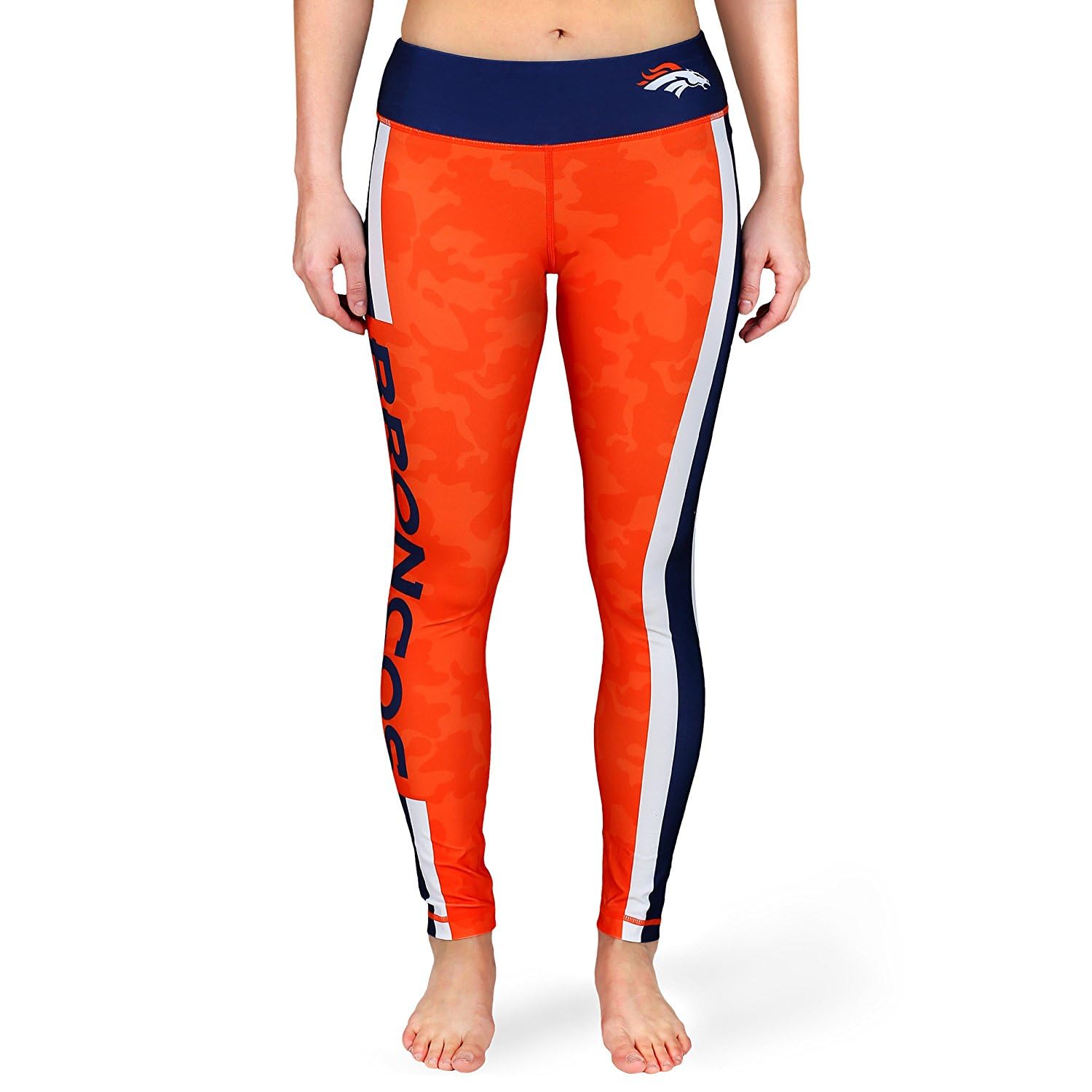 FOCO NFL Women's Team Stripe Leggings, Denver Broncos, Medium