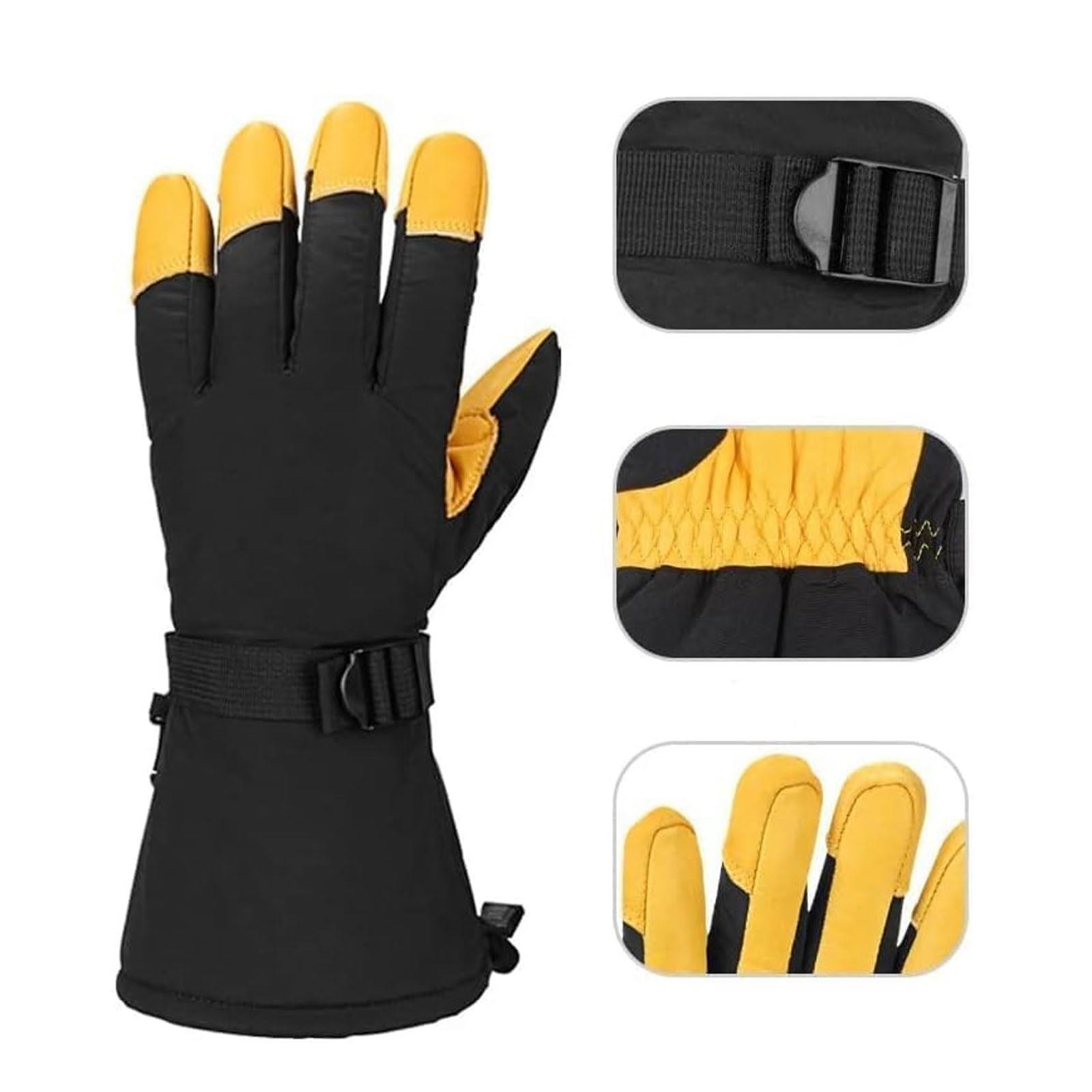 Winterhandschuhe, Winter-Skihandschuhe, Thermo-Handschuh für kaltes Wetter, Schneemobil, Skifahren, Sport, Motorrad, Reiten, winddicht, wasserdicht, warm, für Herren und Damen, kaltes Wetter