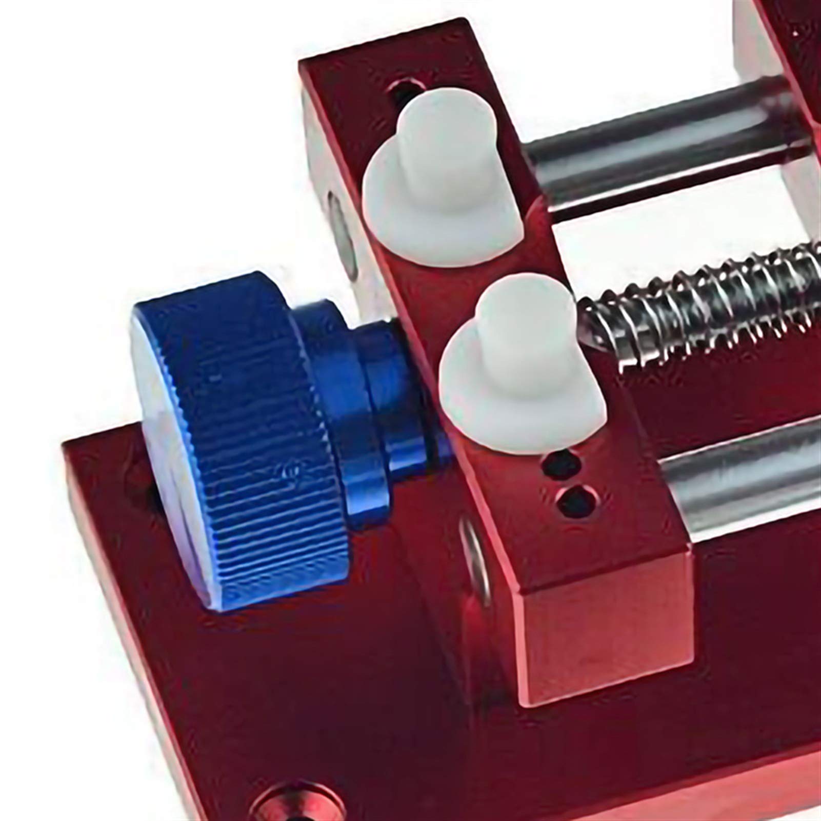 Genérico Herramientas y Kits de reparación Caso Grande de Acero Inoxidable Visore con Soporte de Reloj de Base para Reloj Reparación Metal Ampliado Mesa Abierta Tenedor de reparación de reparación