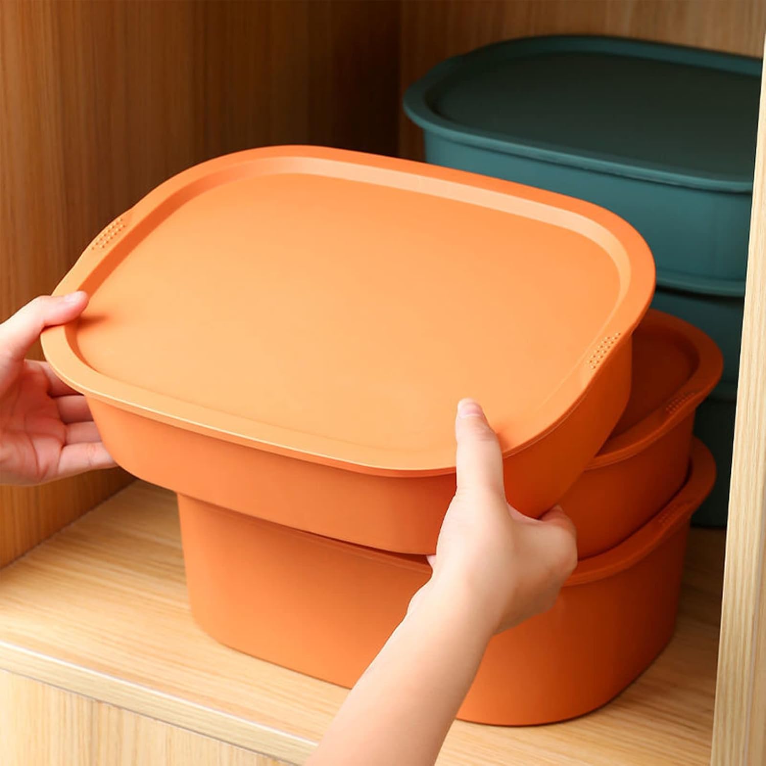 Closet Organizer Wardrobe 3PCS Washable Clothes Organizer 1/10/15 Grids Visible with Lid Storage Boxes Drawer Separation Box for Home Jeans T-Shirt Socks Panty