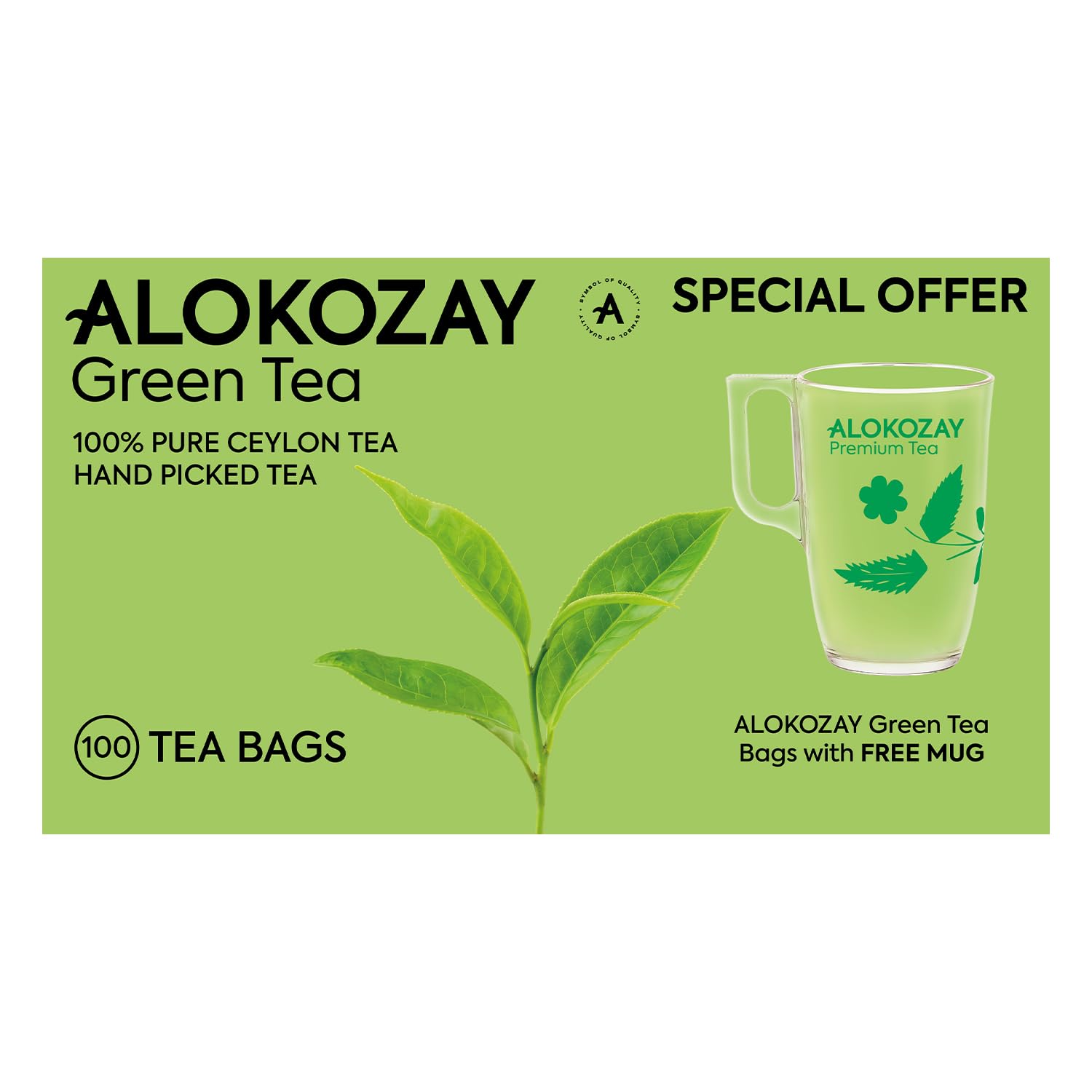 Alokozay Green Tea 100 Teabags + Offer