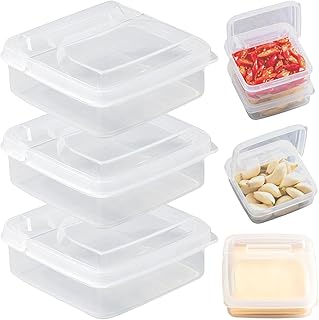 3Pcs Cheese Container for Refrigerator Airtight Food-Grade Plastic Sliced Cheese Container with Flip-Top Design Stackable for Kitchen Storage, Keeper, Shredded, Airti