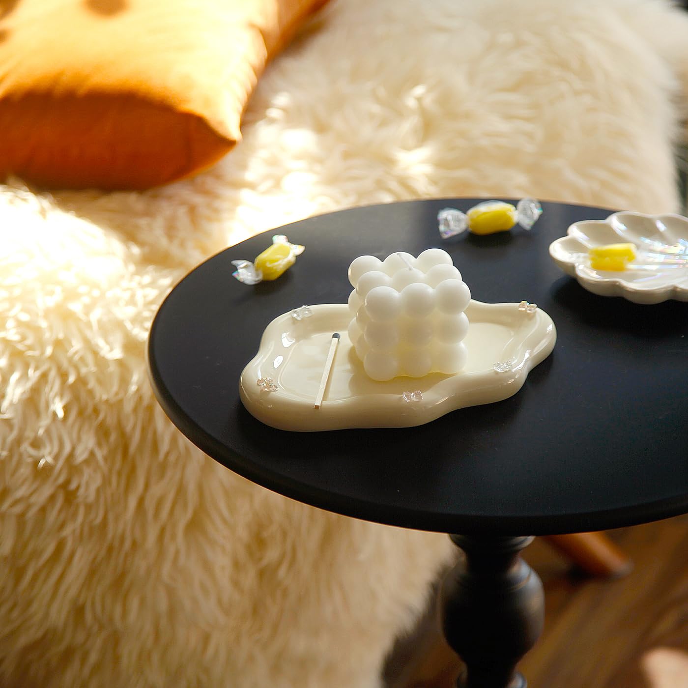 MDFAYE Jewelry Dish Trinket Tray for Women, Ring Dish Holder, Unique Cloud Shape Ceramic Plate Cute Things Vanity Aesthetic Room Decor Mother's Day Birthday ()