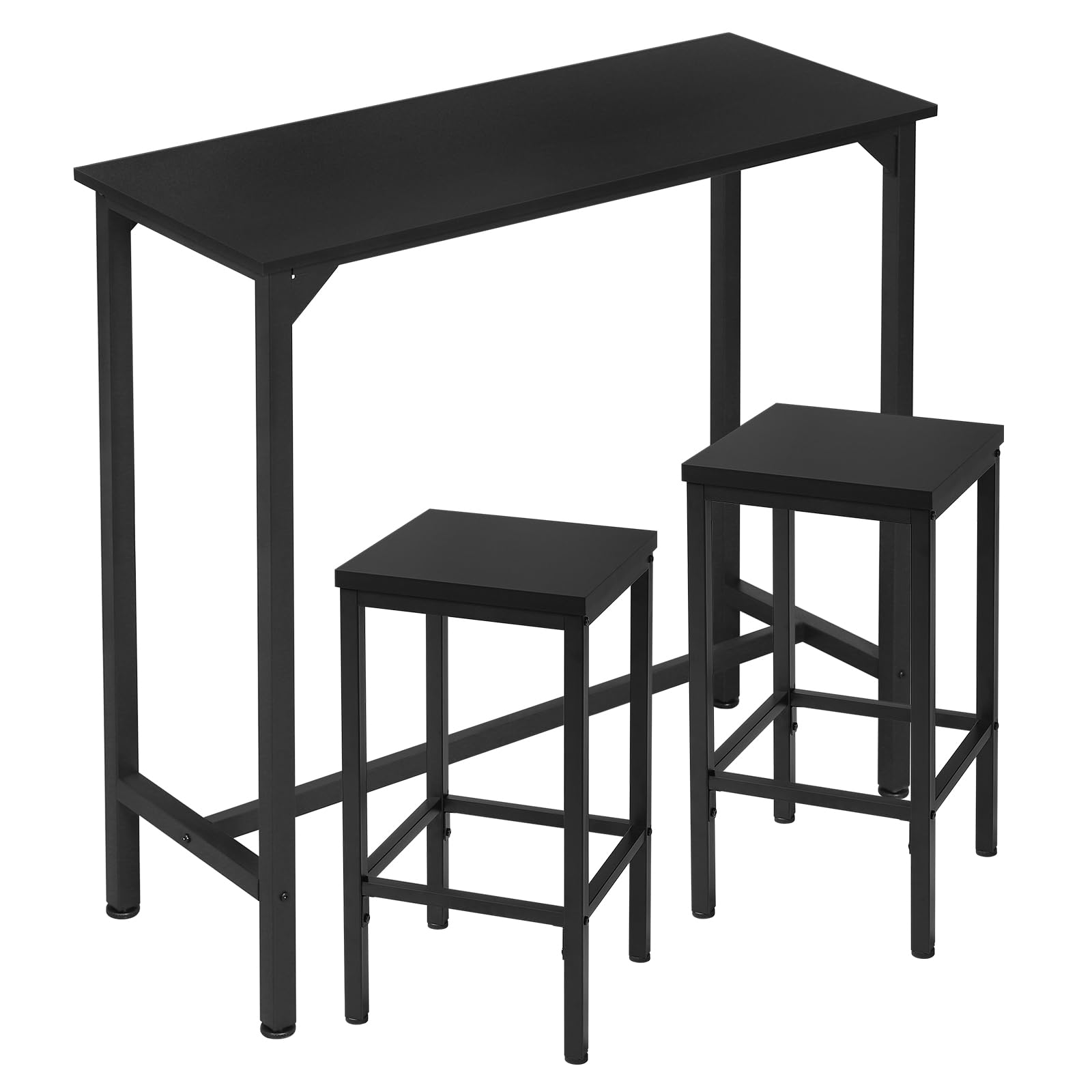 EUGAD Barhocker, 2er Barstühle, Küchenhocker, Tresenhocker, industrieller Hocker, mit Fußstütze, für Bar Esszimmer Küche Salon, aus Holzwerkstoff Metall, helle Eiche, 1059BY-2