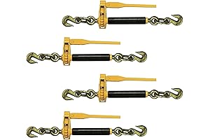 Mytee Products 4 Pack, 5/16-3/8 Inch Tow Chain Ratchet Binder, Quick Release