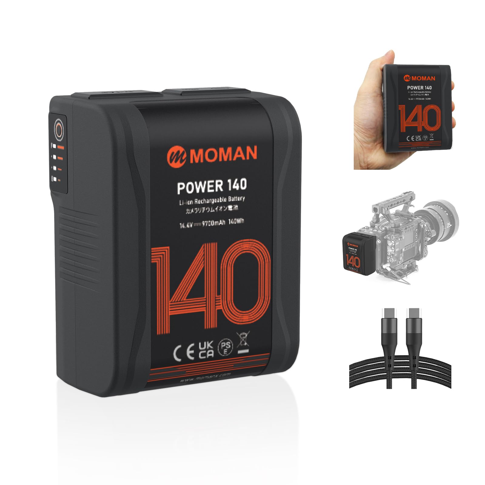 Amazon.co.jp: Moman Power140 Vマウントバッテリー 機内持ち込み可