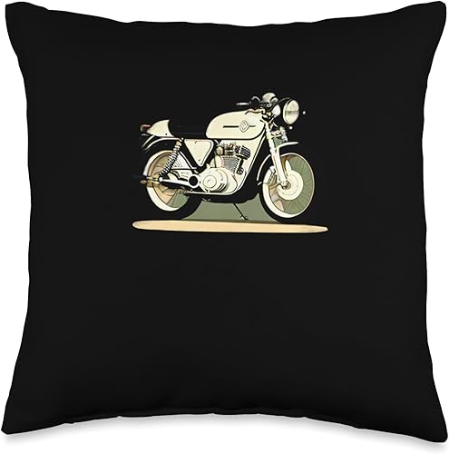 Vintage Cafe Racer Motorcycle Ride Bike Gift Throw Pillow, 16x16, Multicolor