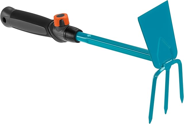 Gardena Gardena combisystem-Kleinhäckchen: 3-Zinken-Doppelhacke zum Lockern/Lüften und Jäten des Bodens, Arbeitsbreite 6,5 cm, e — Werkzeug-Sets