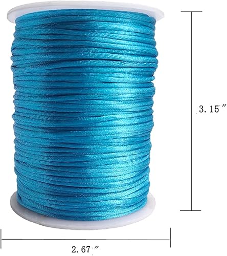 Vista 55 de Cuerda de nailon satinado de 0.059 in para pulseras de macramé, nudos chinos, collares, joyería de 109 yardas (gris plateado) Gris