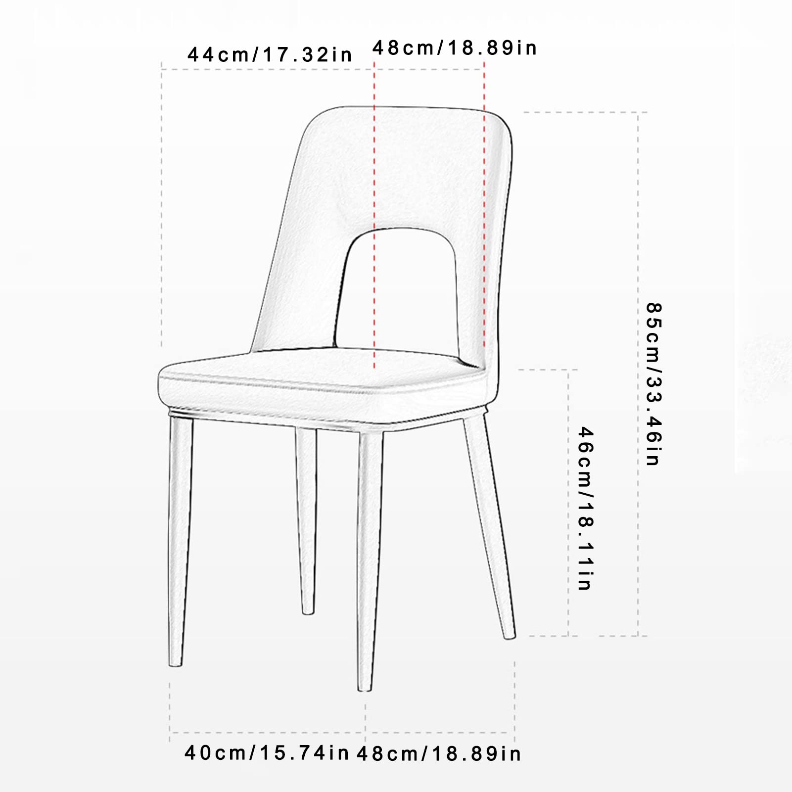 SJIALEN Modern Dining Chairs Set of 4, for Office Lounge Kitchen Bedroom Chairs with Carbon Steel Legs Faux Matte Leather Chairs Kitchen Chair (Color : Orange, Size : 40x48x85cm)